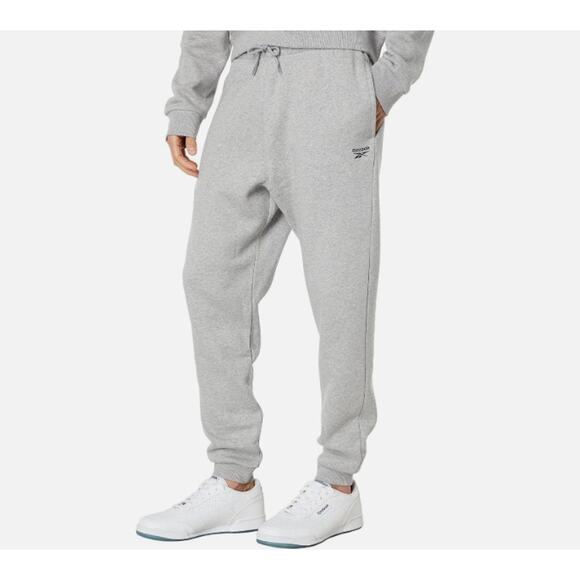 REEBOK RI Left Leg Logo Gray Training Sweatpants Jogger Men Sz 2XL NWT - Picture 1 of 10